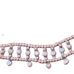 Freshwater Pearl 925 Sterling Silver Double Row Chocker Necklace w extender NEW